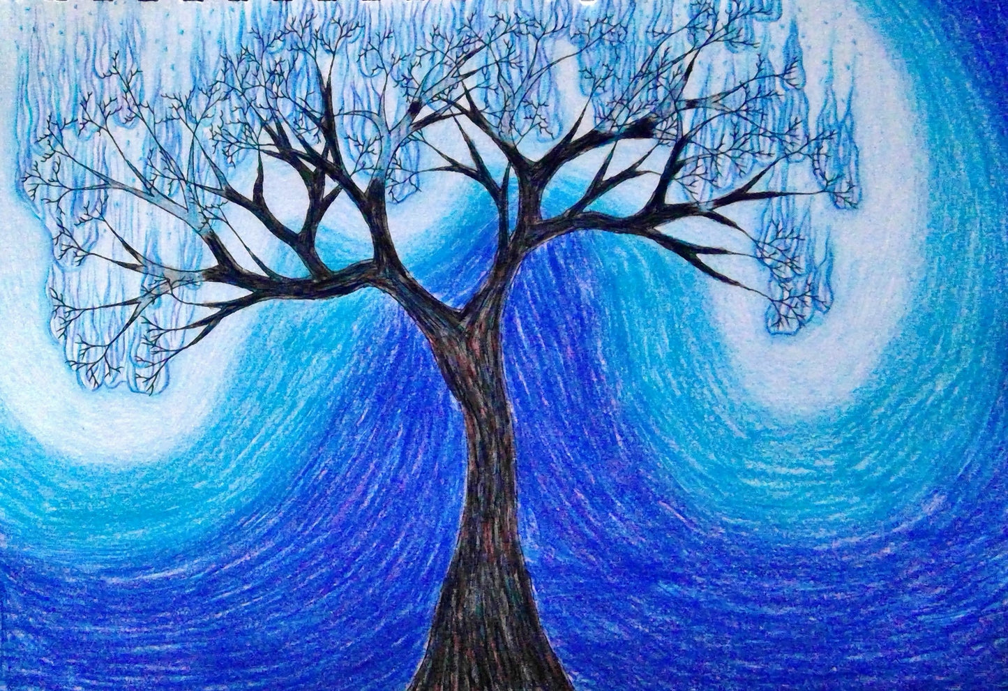 Blue Burning Tree | Ceramic Glossy Mug