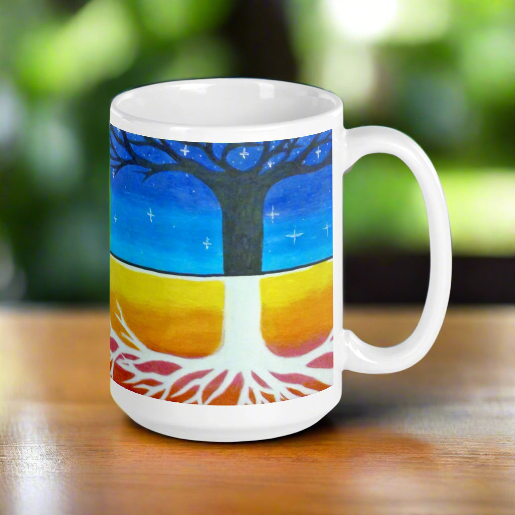 Light and Dark Trees | Ceramic Glossy Mug